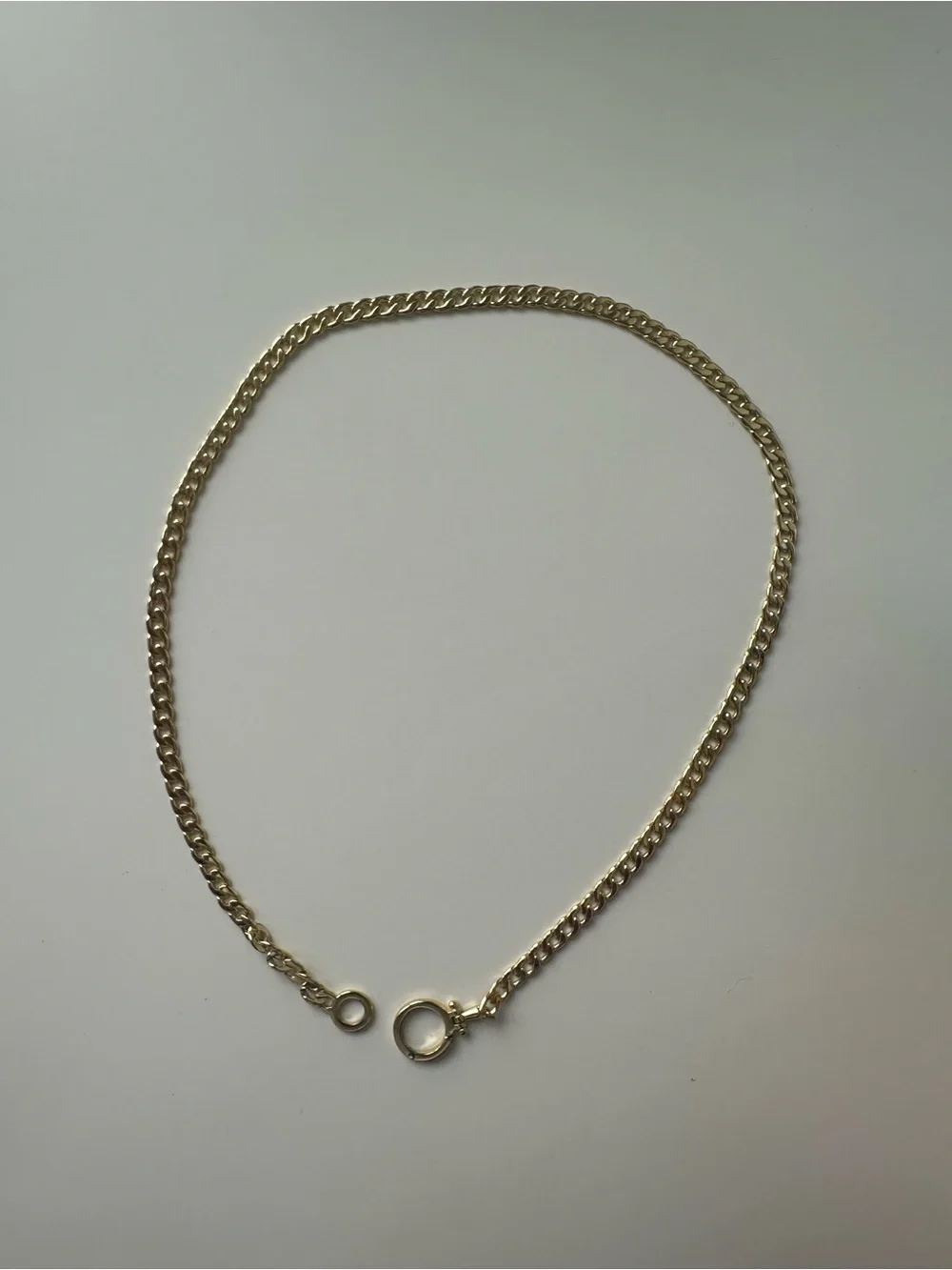 Gold Curb Chain Necklace - Classic Women's Necklace - Picture 1 of 3